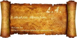 Lakatos Absolon névjegykártya